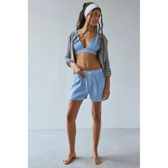 Urban Outfitters Out From Under Boxer Triangle Bralette Top Striped XS 280484 - Picture 4 of 9